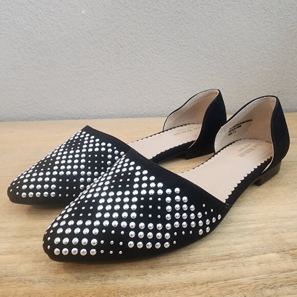 Isaac Mizrahi D’Orsay Black Suede/Studded Pointed Toed Flats Womens Sz 7.5 - Picture 4 of 13